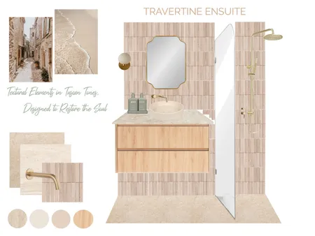 Travertine Ensuite Interior Design Mood Board by Bex Elliott Interior Designer on Style Sourcebook