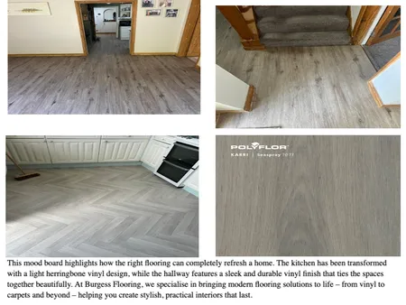 Modern Vinyl Flooring Inspiration: Kitchen & Hallway | Burgess Flooring Interior Design Mood Board by Burgess Flooring and Blinds Ltd on Style Sourcebook