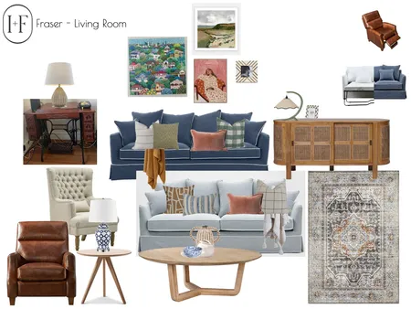 Fraser - Living space Interior Design Mood Board by Ivy + Finch Design on Style Sourcebook