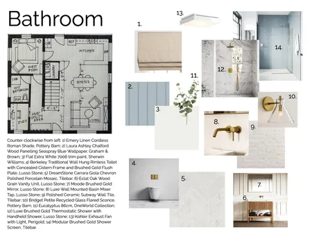 Bathroom Sample Board Interior Design Mood Board by emohr9@gmail.com on Style Sourcebook