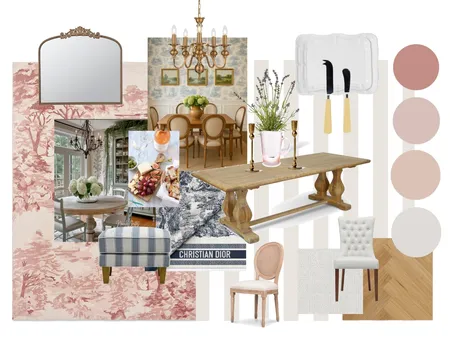 French Provincial Dining Room Mood Board Interior Design Mood Board by Nicola Vanessa