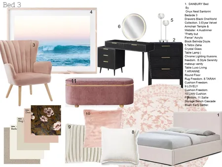 Bed 3 Mod 9 complete 1 Interior Design Mood Board by Pink_trm@hotmail.com on Style Sourcebook
