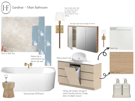 Gardiner bathroom Interior Design Mood Board by Ivy + Finch Design on Style Sourcebook