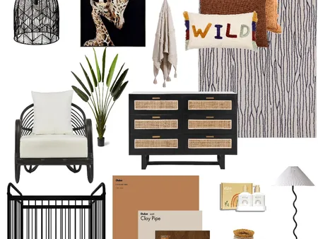 African Sample Board Nursery Interior Design Mood Board by Kailee Louise on Style Sourcebook