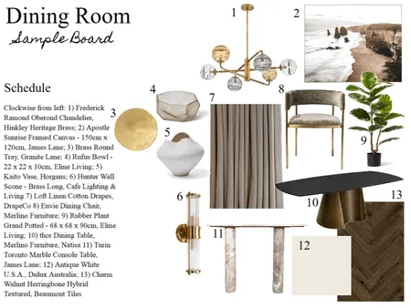 Module 9 - Dining Room Interior Design Mood Board by salenebb