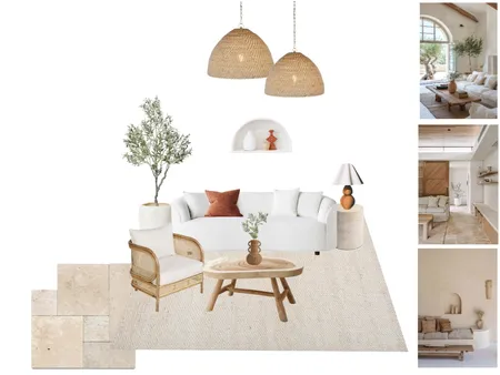 Mediterranean Lounge Room Interior Design Mood Board by Renee Wratih
