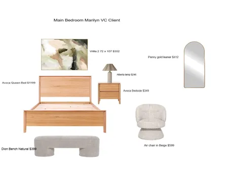 Main Bedroom Marilyn VC client Interior Design Mood Board by Ange M on Style Sourcebook