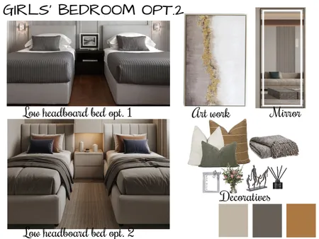 Girls bedroom option 2 Interior Design Mood Board by kehindeh052@gmail.com