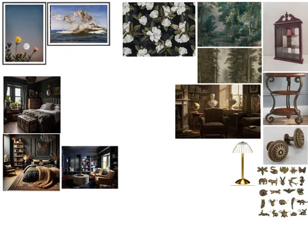Dark Academia Reading Room Interior Design Mood Board by delyhi on Style Sourcebook