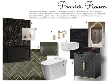 Powder Room Interior Design Mood Board by kissesfyg@gmail.com on Style Sourcebook