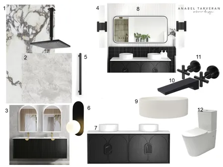 Modern Classic Bathroom | Monochromatic Interior Design Mood Board by TarveranInteriors on Style Sourcebook