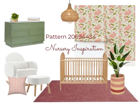 Nursery Moodboard - Vintage Pink Floral Wallpaper Interior Design Mood Board by KtCDesigns on Style Sourcebook