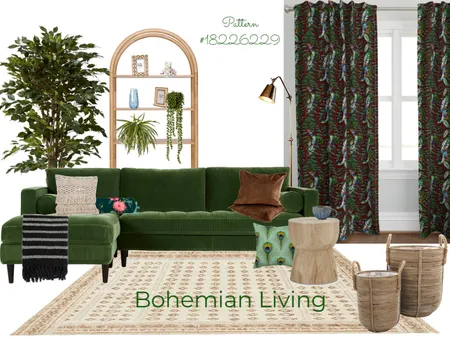 Peacock Curtains Burgandy - Bohemian Living Interior Design Mood Board by KtCDesigns on Style Sourcebook