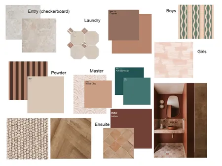 Accented Analogous Colur Sheme (Orange, Orange-Red, Red & Blue-Green) Interior Design Mood Board by Emma White on Style Sourcebook