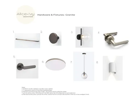 hardware and Fixtures- Granite Interior Design Mood Board by Alice + Ivy Design Studio on Style Sourcebook