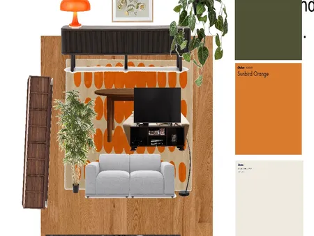 Living Room - Mid Century Modern - Cozy, Moody, relaxing Interior Design Mood Board by sayuika
