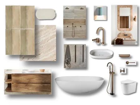 Belrose Bathroom sample board Interior Design Mood Board by lizinlanvin
