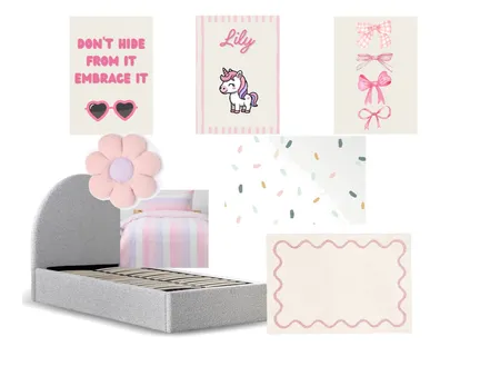 Lily's Bedroom Interior Design Mood Board by amelia_drew@hotmail.com