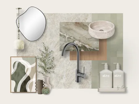 Organic Sage Elegance: Oyster Taj Mahal Grey Interior Design Mood Board by Carley & Co. Design on Style Sourcebook