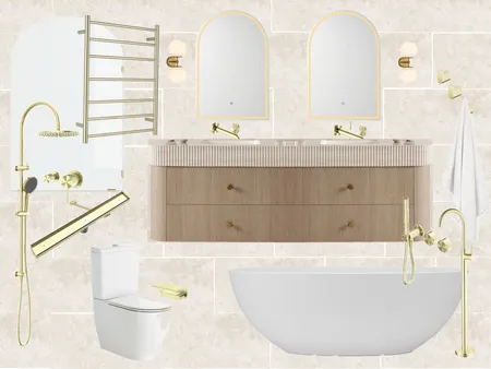 Ensuite - Version 1 x2 - ADP v3 Arched Mirror Interior Design Mood Board by Velda on Style Sourcebook