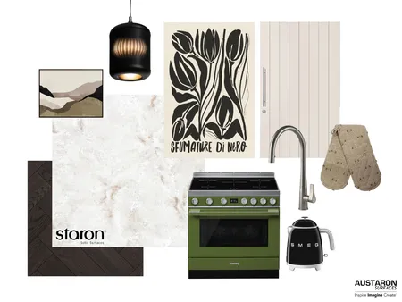 Moody Kitchen with Staron® Solid Surface Interior Design Mood Board by Austaron Surfaces on Style Sourcebook