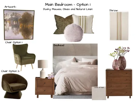 Sanchez Main Bedroom Option 1 - Natural Quilt Interior Design Mood Board by Six Castle Designs on Style Sourcebook