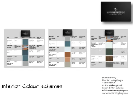 Profile Interior Colour Schemes Interior Design Mood Board by MOUNTAIN LIVING DESIGNS