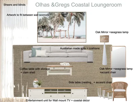 o & G Coastal Lounge room Interior Design Mood Board by KM2639 on Style Sourcebook