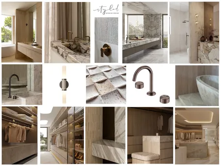 Mangan - Bathroom / Ensuite / WIR Mood Board Interior Design Mood Board by Styled Interior Design