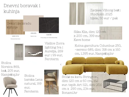 Dnevni i kuhinja Sandra Interior Design Mood Board by acikovic