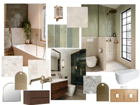 Green Bathroom Interior Design Mood Board by Makarsha