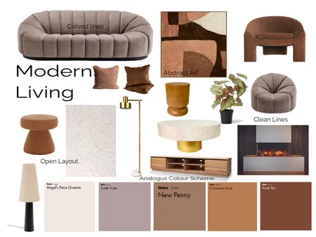 Modern Living Interior Design Mood Board by Svensson Creative
