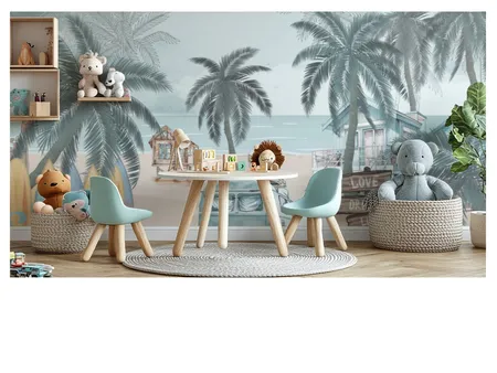 Vintage Coastal Beach Wall Mural Interior Design Mood Board by Giffywalls