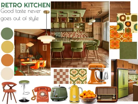Retro Kitchen Room-specific Mood Board Interior Design Mood Board by juliette.young on Style Sourcebook