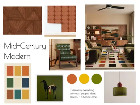 Mid Century Modern Interior Design Mood Board by BJSchmid11