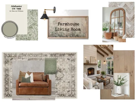 Farmhouse Living Room Interior Design Mood Board by best1_22@hotmail.com