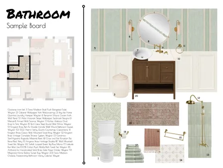 Bathroom Sample Board Interior Design Mood Board by JaydeInteriors
