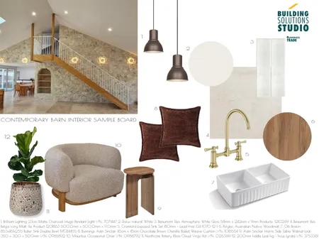 Contemporary Barn - Interior Sample Board Interior Design Mood Board by bsschwh@bunnings.com.au
