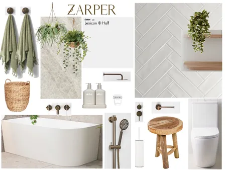 Bathroom Interior Design Mood Board by Zarper Interiors