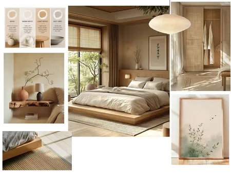Japandi Bedroom Interior Design Mood Board by Pineconedream on Style Sourcebook