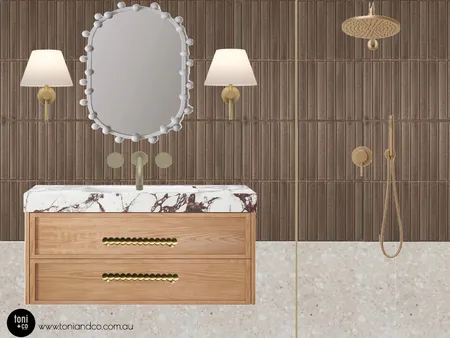 Espresso/Brass Bathroom Interior Design Mood Board by Toni and Co