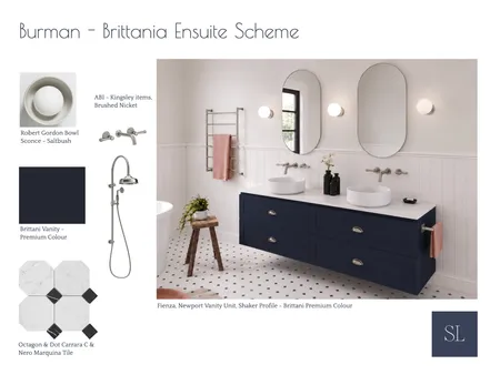 Burman Ensuite - Brittania Vanity Interior Design Mood Board by Sharon Lynch Interior Design