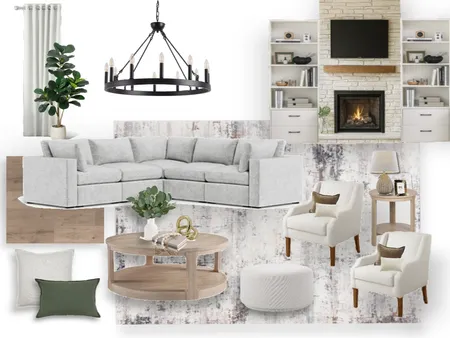 Suburban Family Home Living Room Interior Design Mood Board by kal611816@gmail.com