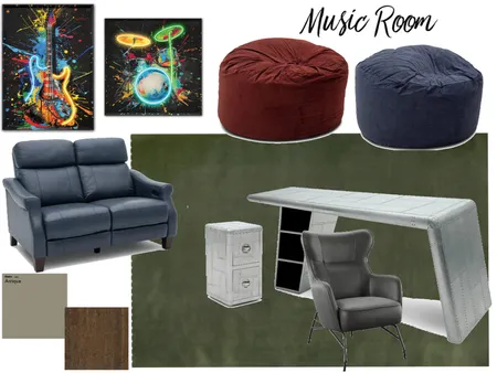 Music Room Interior Design Mood Board by Beverly Zaske