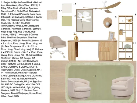 study Interior Design Mood Board by Laura@blindsplusdesigns.com
