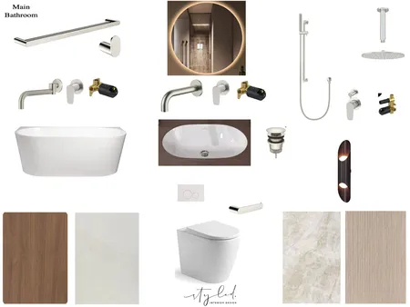 Mangan - Main Bathroom Product Board Interior Design Mood Board by Styled Interior Design
