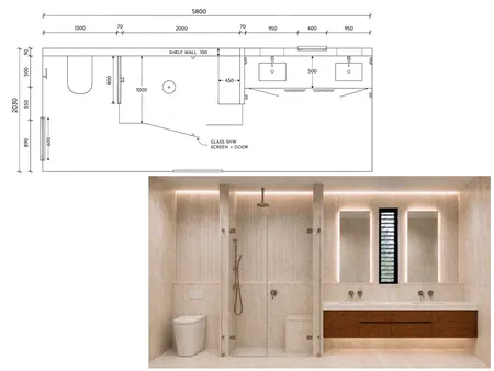 Mangan Ensuite Interior Design Mood Board by Styled Interior Design
