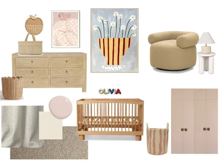 Montrose Nursery girl Interior Design Mood Board by Jorja Clair Interiors