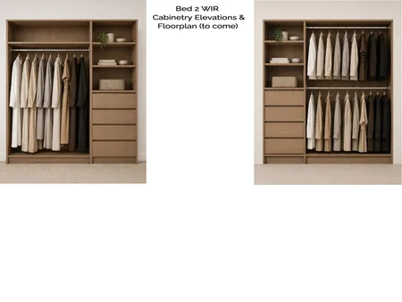 Mangan - Bed 2 WIR Cabinetry Elevations Interior Design Mood Board by Styled Interior Design