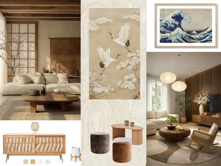 Japandi Room Interior Design Mood Board by jelenaofficial